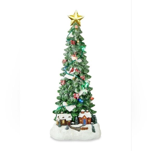 New Christmas Village Light-Up LED Christmas Tree, 12.5 in, by Holiday Time - Picture 2 of 5
